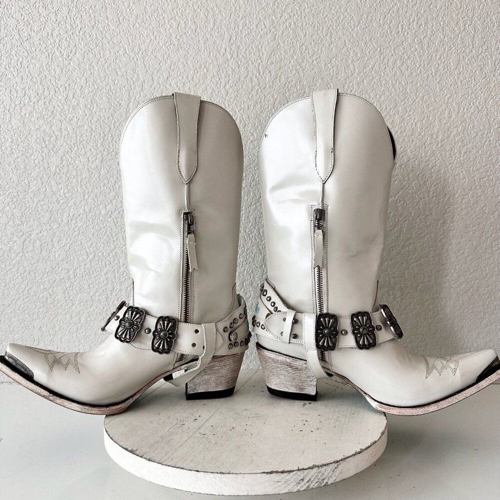 Lane The New Mrs Womens Pearl White Cowboy Boots 11 Western Cowgirl Wedding Tall - Picture 9 of 14